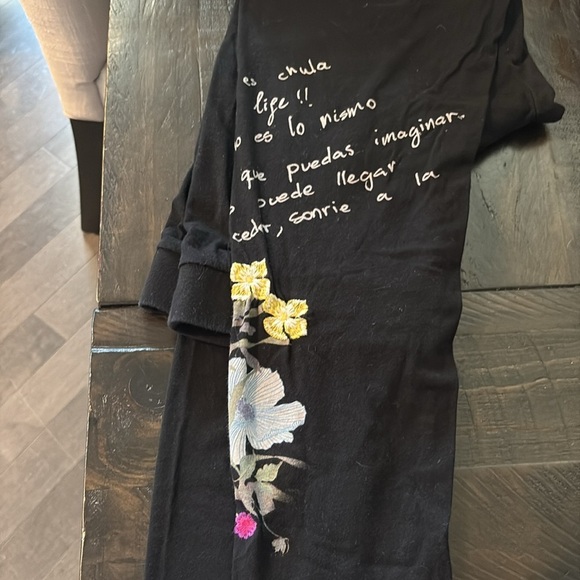 Desigual Black Leggings with Floral Design - Picture 5 of 5